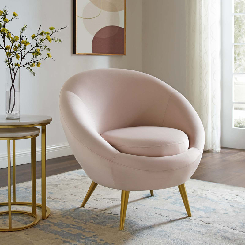 Fauteuil d'appoint en velours Circuit Performance par Modway, Rose