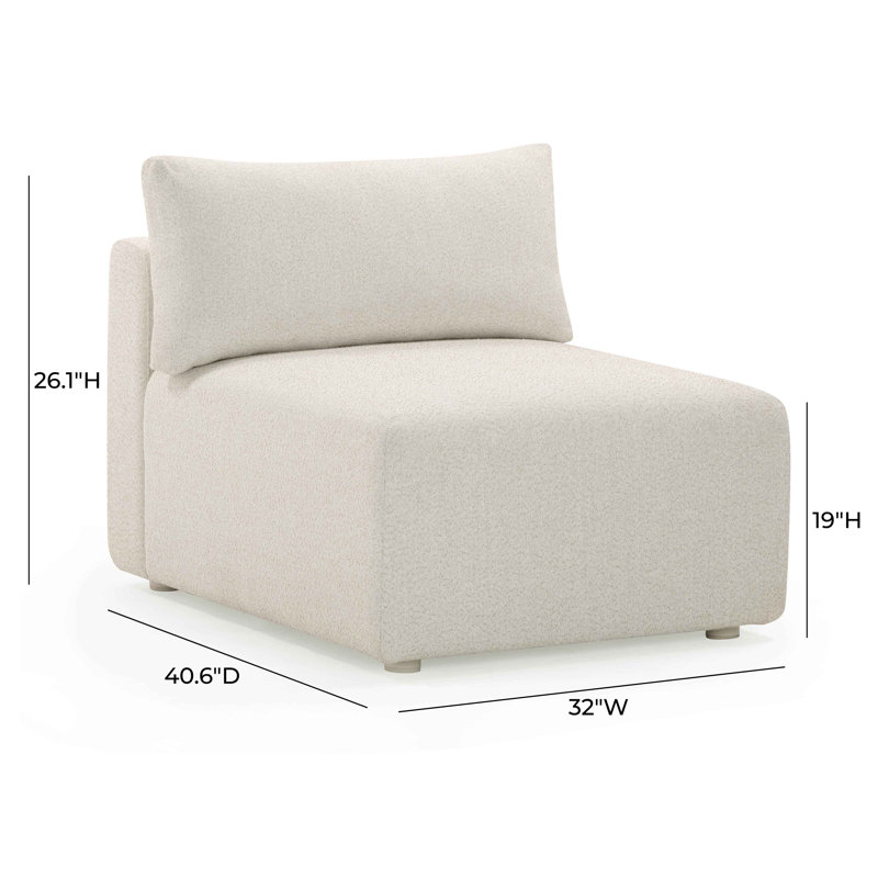 Gainsborough Cream Modular Outdoor Armless Chair