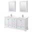 Meuble-lavabo double autoportant Deborah avec plateau en quartz-98213892-98142013-98142016