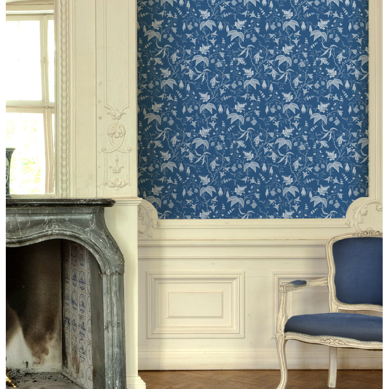 Yuki Osada Floral Wallpaper Double Roll, Blue/Turquoise