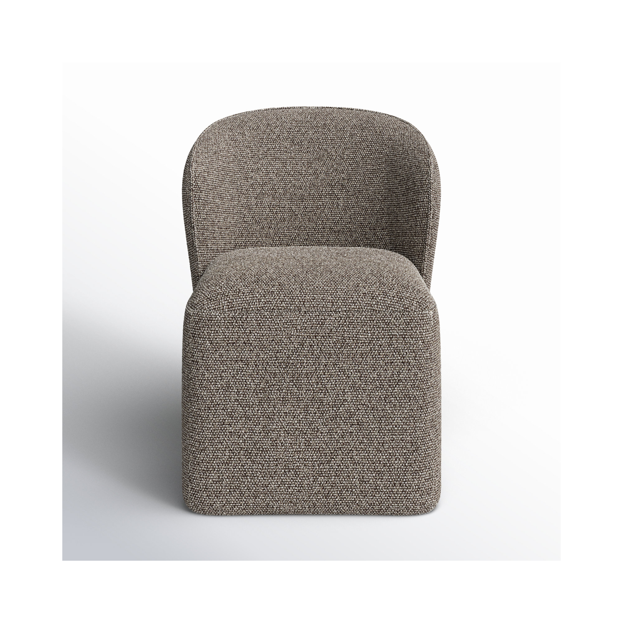 Niha Upholstered Dining Chair with Casters, Gellar Earth Tweed