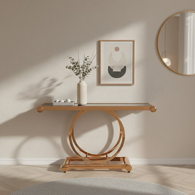 Tillar 140cm Glass Top Console Table