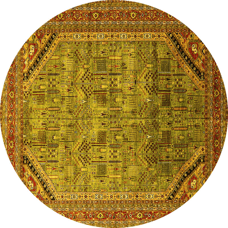 Manuella Performance Oriental Indoor Rug, Round 7'