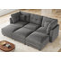 Degennaro 6 Seat Corduroy Convertible Modular Sectional Sleeper With Storage