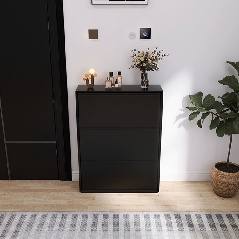Black Solid wood Shoe Storage