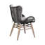 Chaise de patio d'extérieur en bois d'eucalyptus clair et corde gris anthracite