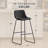 Modern 24'' & 30'' Bar Stool with Metal Legs, Non-Swivel Upholstered Counter Stool for Kitchen & Home Bar"-435278020-435278019