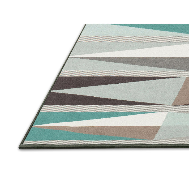 Tapis décoratif gris contemporain, Rectangle 4 pi x 6 pi