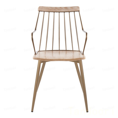 Chaise en cuivre antique et bois blanchi