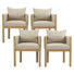 Merlean Linen Upholstered Dining Chairs With Rubberwood Frame