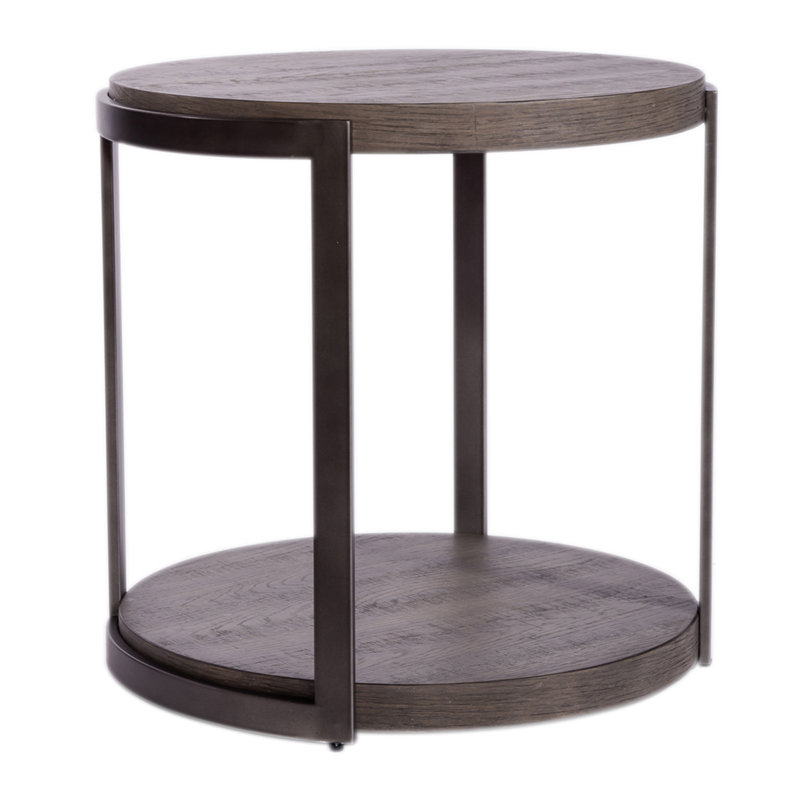 Table de bout ronde Mcmakin avec tablette de plancher