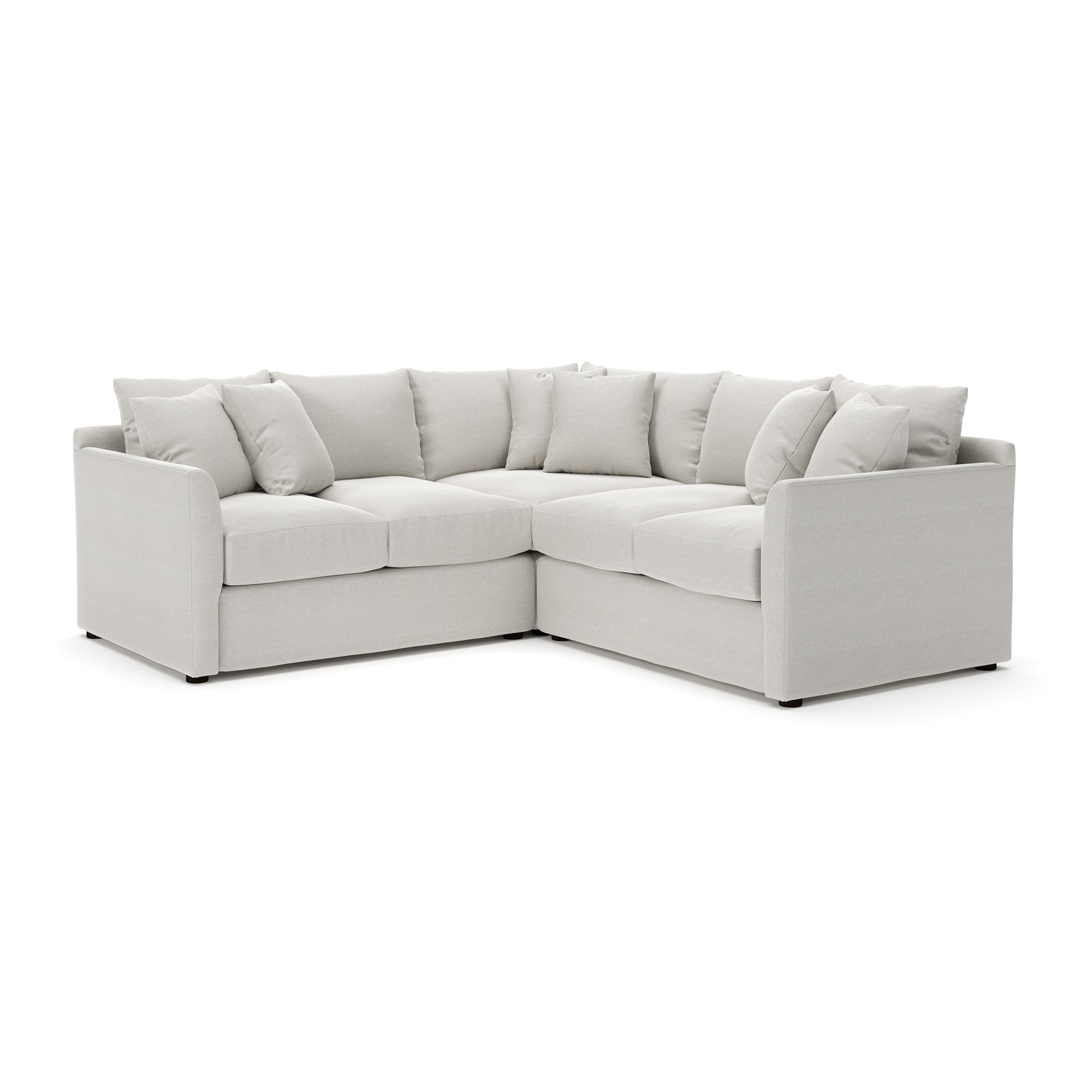 Cecelia Upholstered L-Sectional, Right Hand Facing, Drusky Ivory Sustain® Basketweave