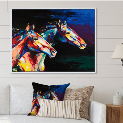 " Colorful Horses Brush Portrait "