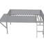 Lit mezzanine gris avec bureau et DEL - Maximise l'efficacité du bois de style chambre à coucher pour une expérience confortable