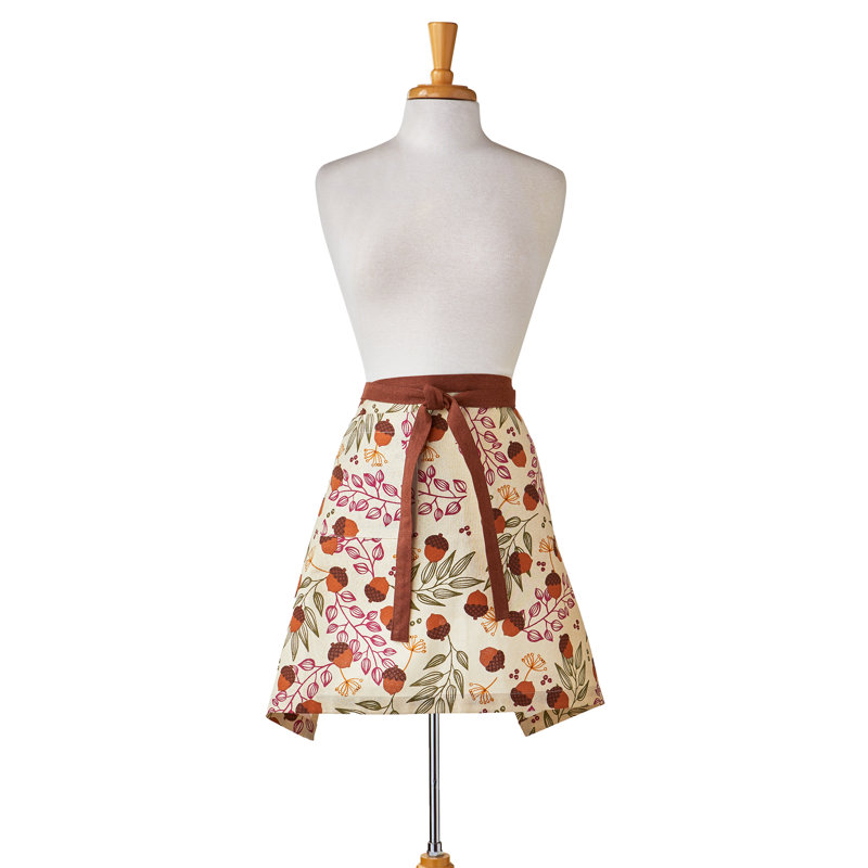 Acorn Harvest Half Apron Beige Cotton Fall