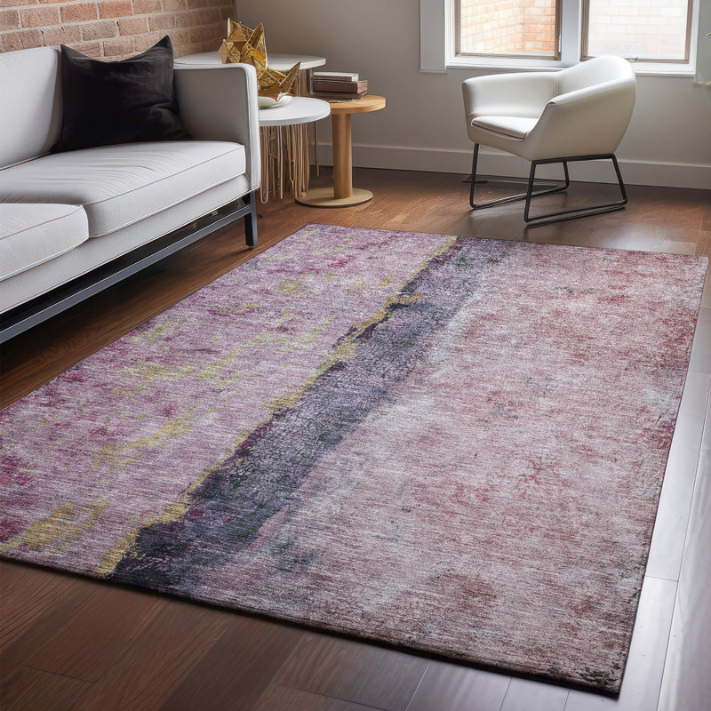 Premium Machine Washable Cerrito AMF605 Blush Rug, Rectangle 10' x 14'