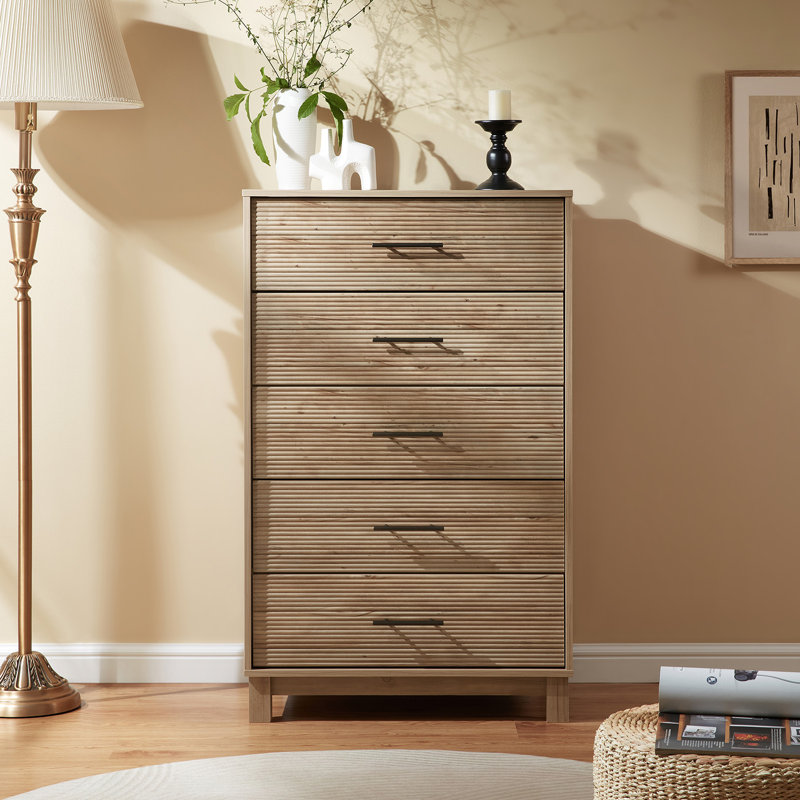 Ebern Designs 5- Drawer Dresser & Chest Storage Organizer Unit Commode ...