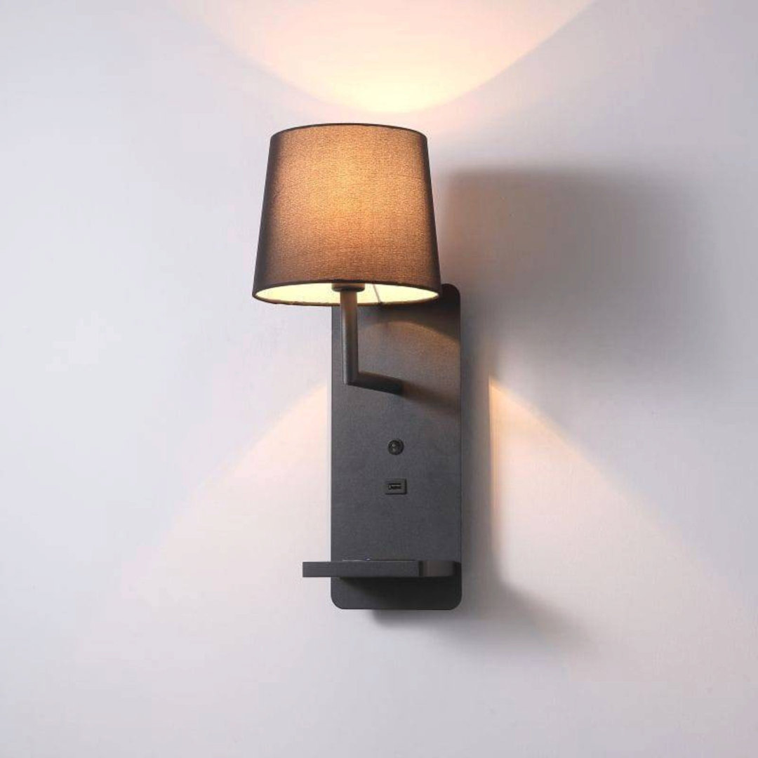 Rackhams Black/Light 4 Watt Reading Wall For Bedroom - Usb & Wireless Charging - Image 2