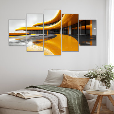 «Yellow Grey Turbocharged Thrills», ensemble d'art sur toile