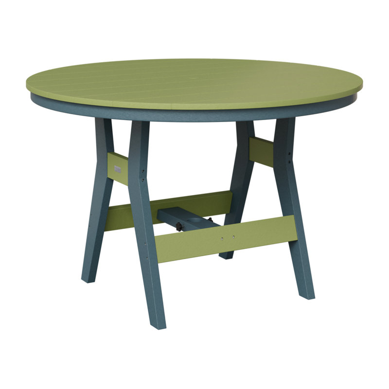 Berlin Gardens Harbour 48″ Round Bar Table, Kiwi Green, Slate