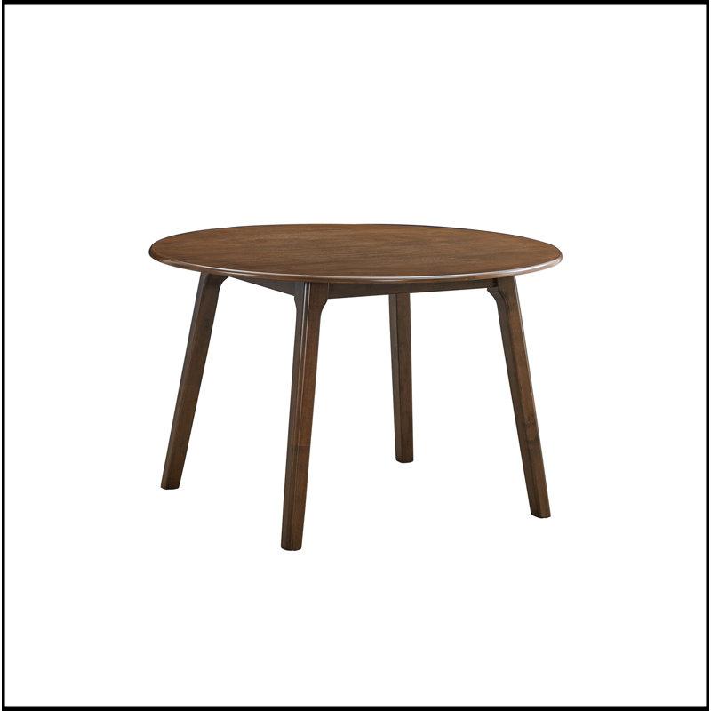Walnut Finish Round Dining Table