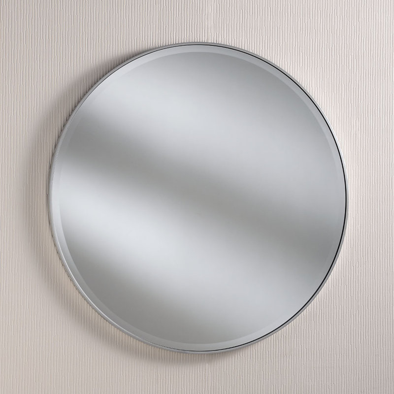 Arjay Wood Wall Mirror, 80cm H x 80cm W, Silver