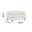 Canapé en chenille deux places avec repose-pieds, canapé modulaire en L avec repose-pieds 2 places, causeuse avec repose-pieds pour petit espace de vie, chenille blanche