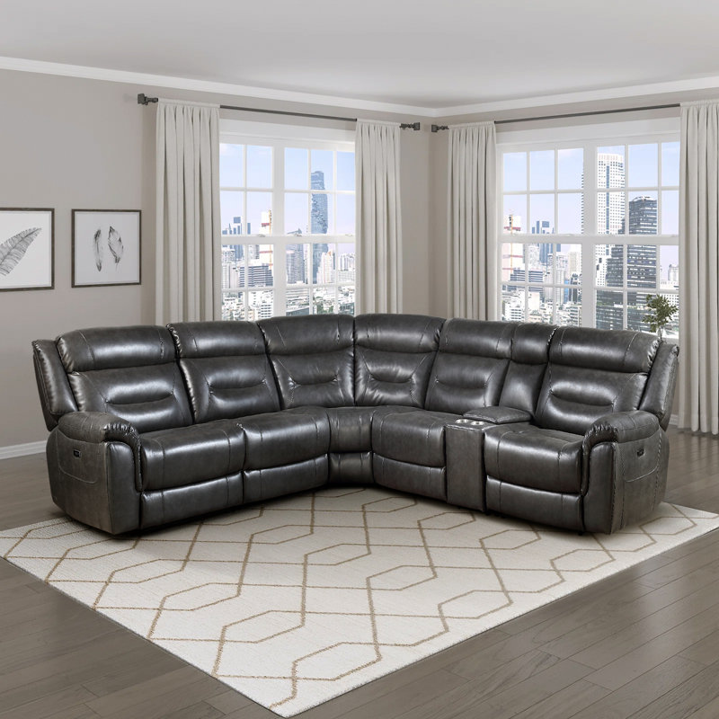 Canapé modulaire inclinable en cuir Barfuss