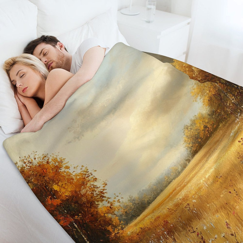 Jeté en flanelle Autumnal Meadow Wildflowers, 40 po x 50 po