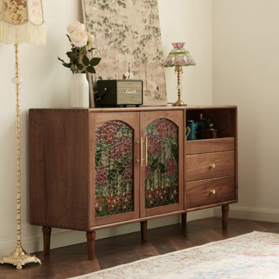 Retro Glass Flower Sideboard