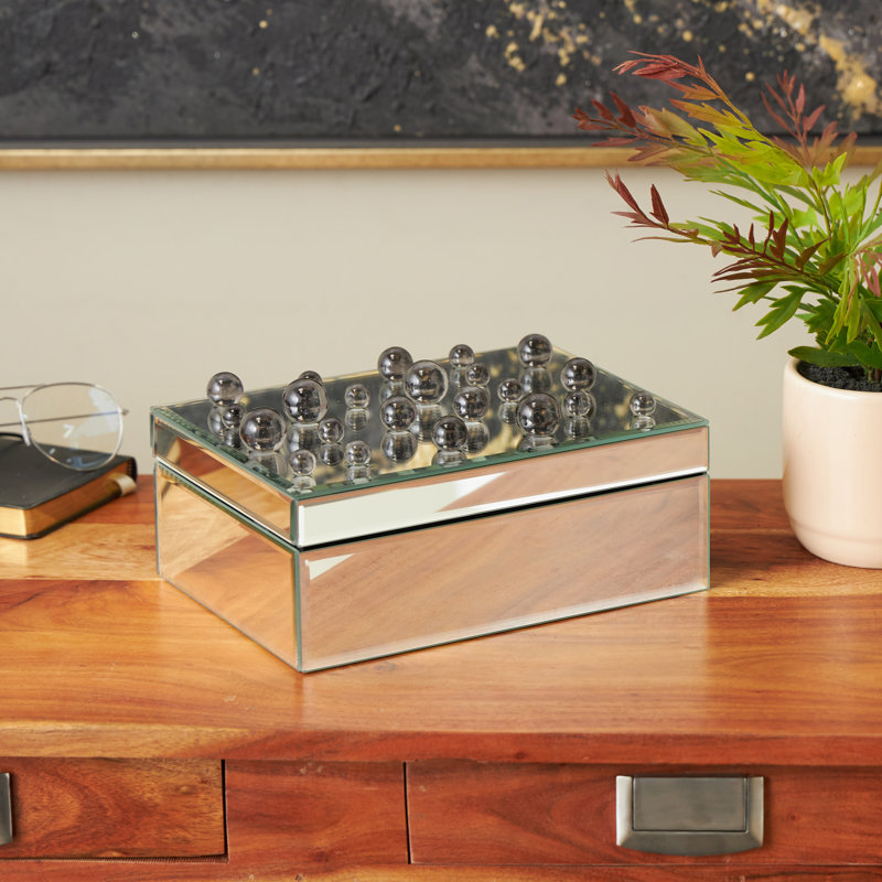Boîte à bijoux avec miroir Cole and Glass, H 4,75 po x l 9,65 po x P 7,1 po