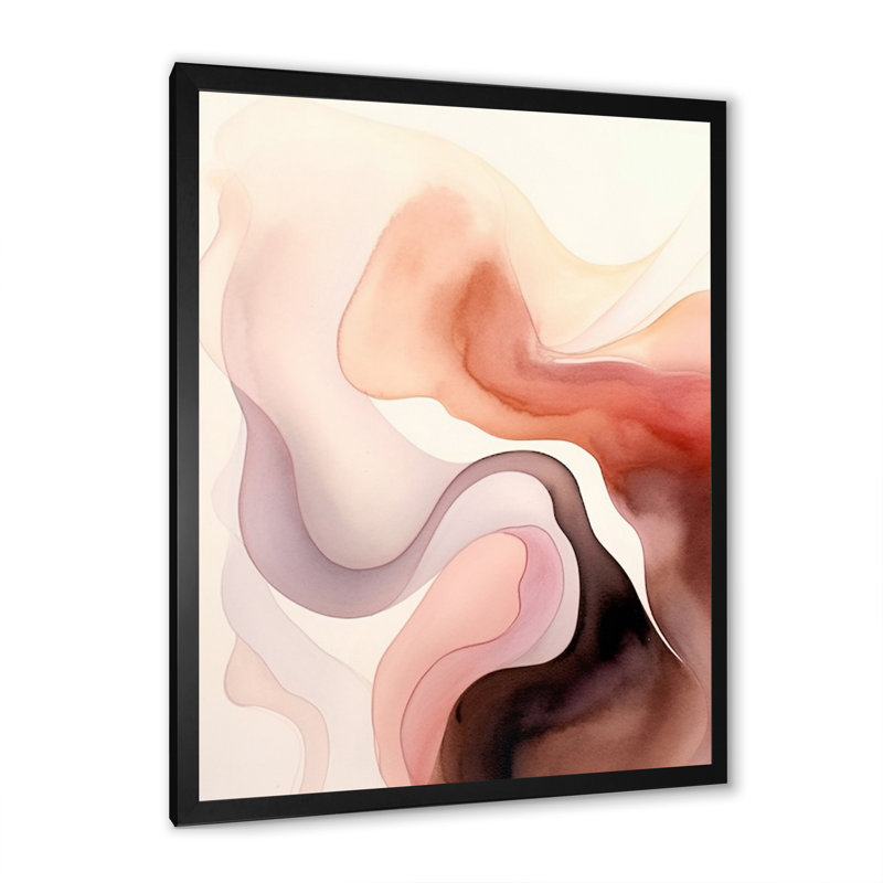 «Distant Clouds Cinnamon Infusion», impression sur toile, Cadre simple noir, H 32 po x l 24 po x P 1 po