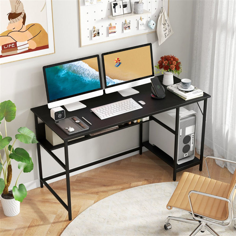 Metal Base Computer Desk, Black