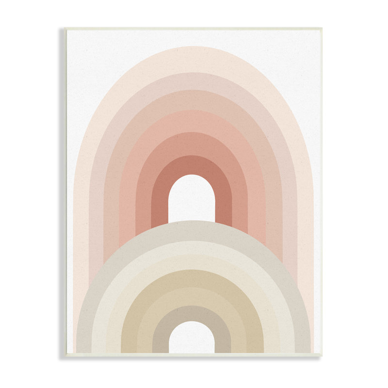 Grand et petit arc-en-ciel désert terre cuite beige palette, H 15 po x l 10 po, Bois naturel