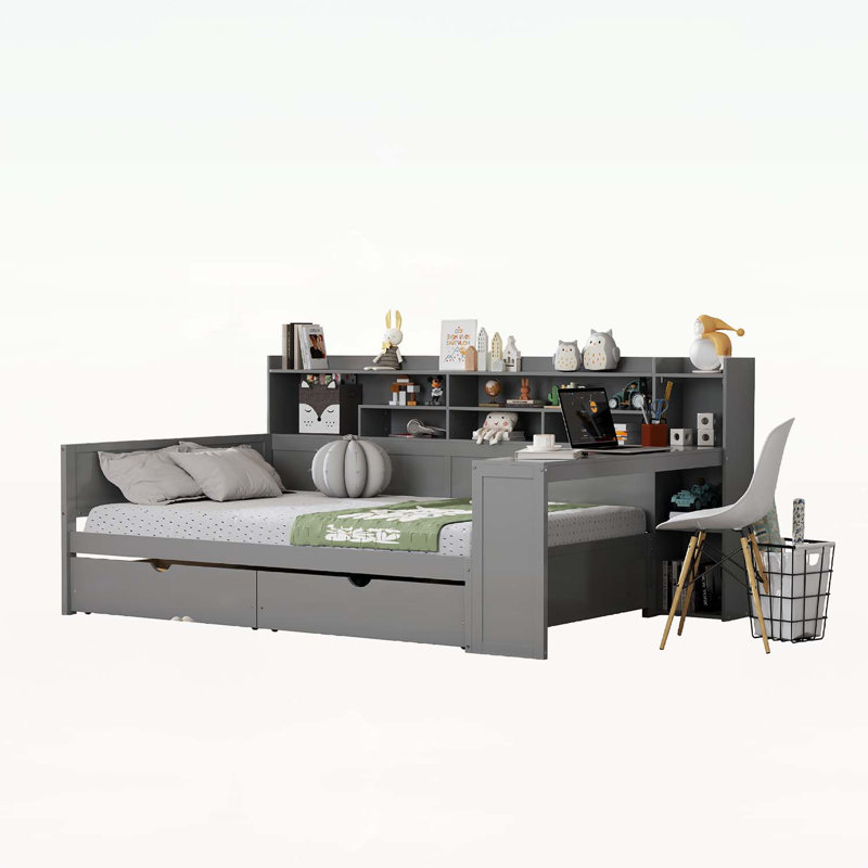 Versatile Daybed with Storage and Desk for Optimal Space Utilization, Full/Double