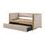 Lit de jour moderne 1pc avec lit gigogne escamotable beige Boucle touffeté chambre à coucher Mobilier de style transitionnel finition naturelle