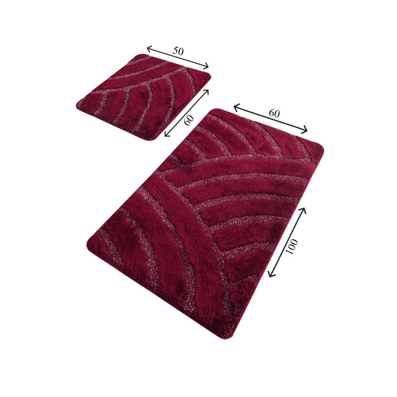 Ensemble de tapis de bain 2 pièces Eldonna, Cerisier