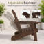 Chaise Adirondack pliante en PEHD brun avec repose-pieds rétractable et porte-gobelet-623316282