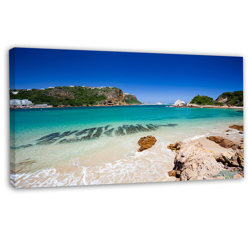 « belle knysna beach south africa », reproduction de photo sur toile tendue, H 28 po x l 60 po