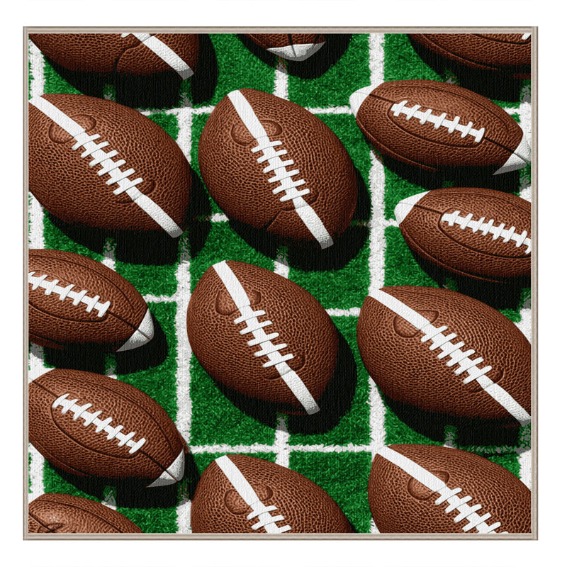  Washable American Football Sports Area Rug, Carré 3 pi