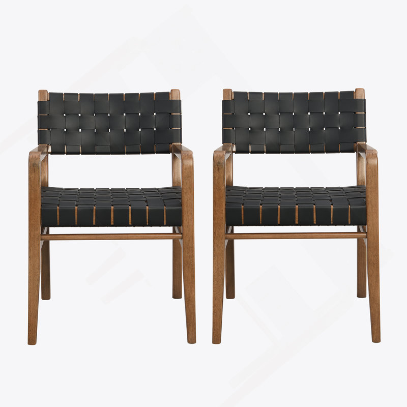 Chaise de salle à manger (ensemble de 2), Brun, Noir