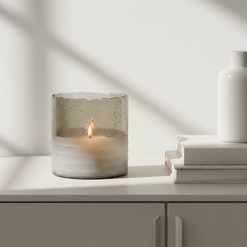 Glass Tabletop Tealight Holder, 15cm H x 15.50cm W x 15.50cm D
