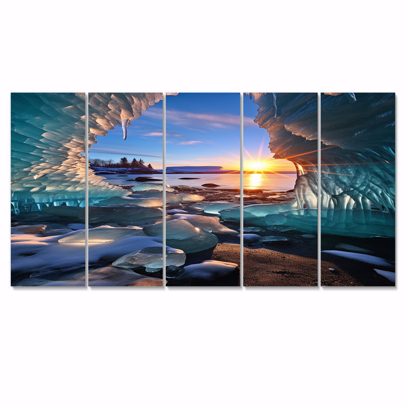 Rhinelander - Art mural plage et océan 5 pièces, H 28 po x l 60 po
