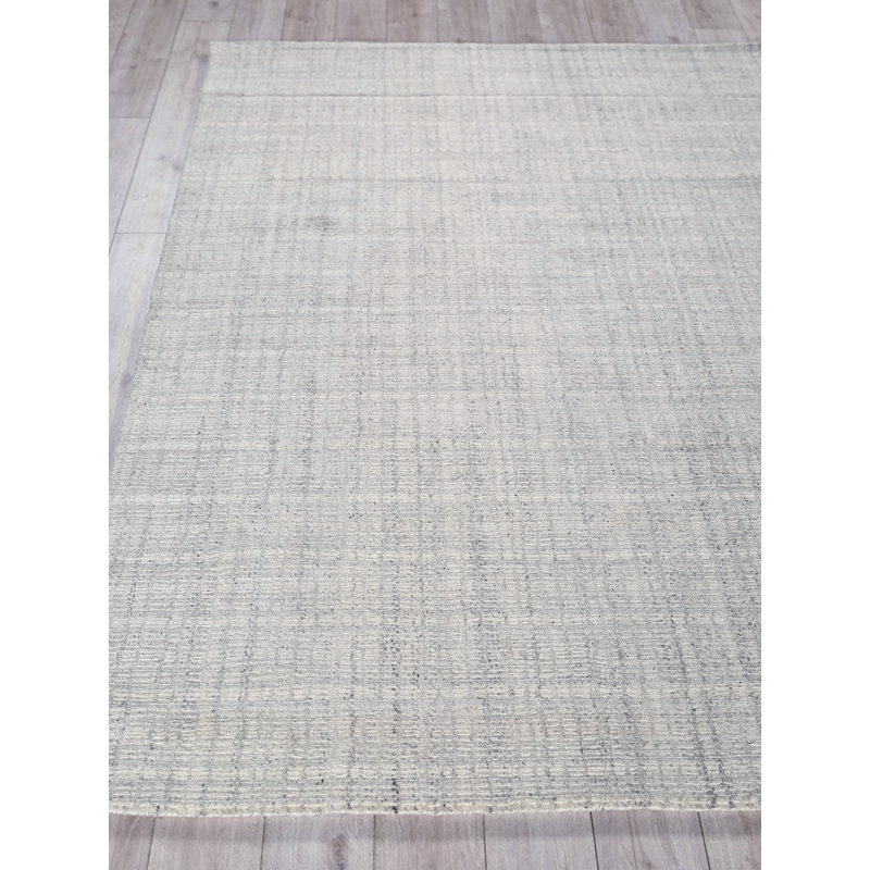 Ivory Hand-Knotted Wool Rectangular Area Rug 10' x 14'