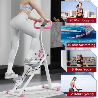 Foldable Vertical Stepper For Use Cardio Training Equipment For Full-body Workouts Adjustable Handlebars And Pedals Weight Capacity 300 Lbs by Wrought Studio
