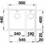 Andano 58.5 x 44cm Double Bowl Inset Kitchen Sink-21924175