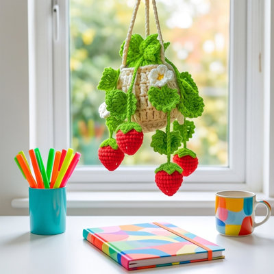 Ornements de fraises en bois tressé - De beaux objets artisanaux