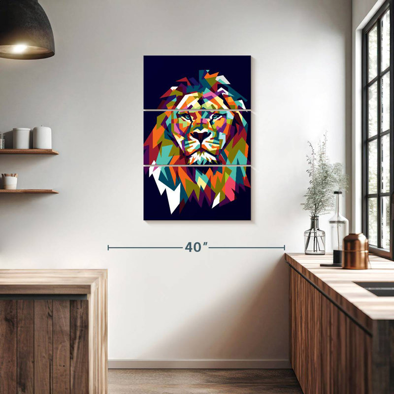 Brampt Lion Head Mosaic, 38" H x 24" W