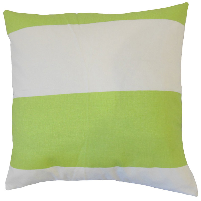 Coussin décoratif en coton à rayures yank, 24 po x 24 po