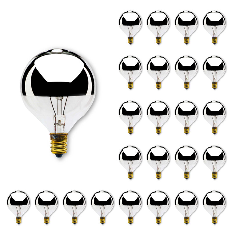 40 W, incandescente à intensité variable G16.5, ampoule à culot E12 / Cndelabra blanc chaud (2 700 K)